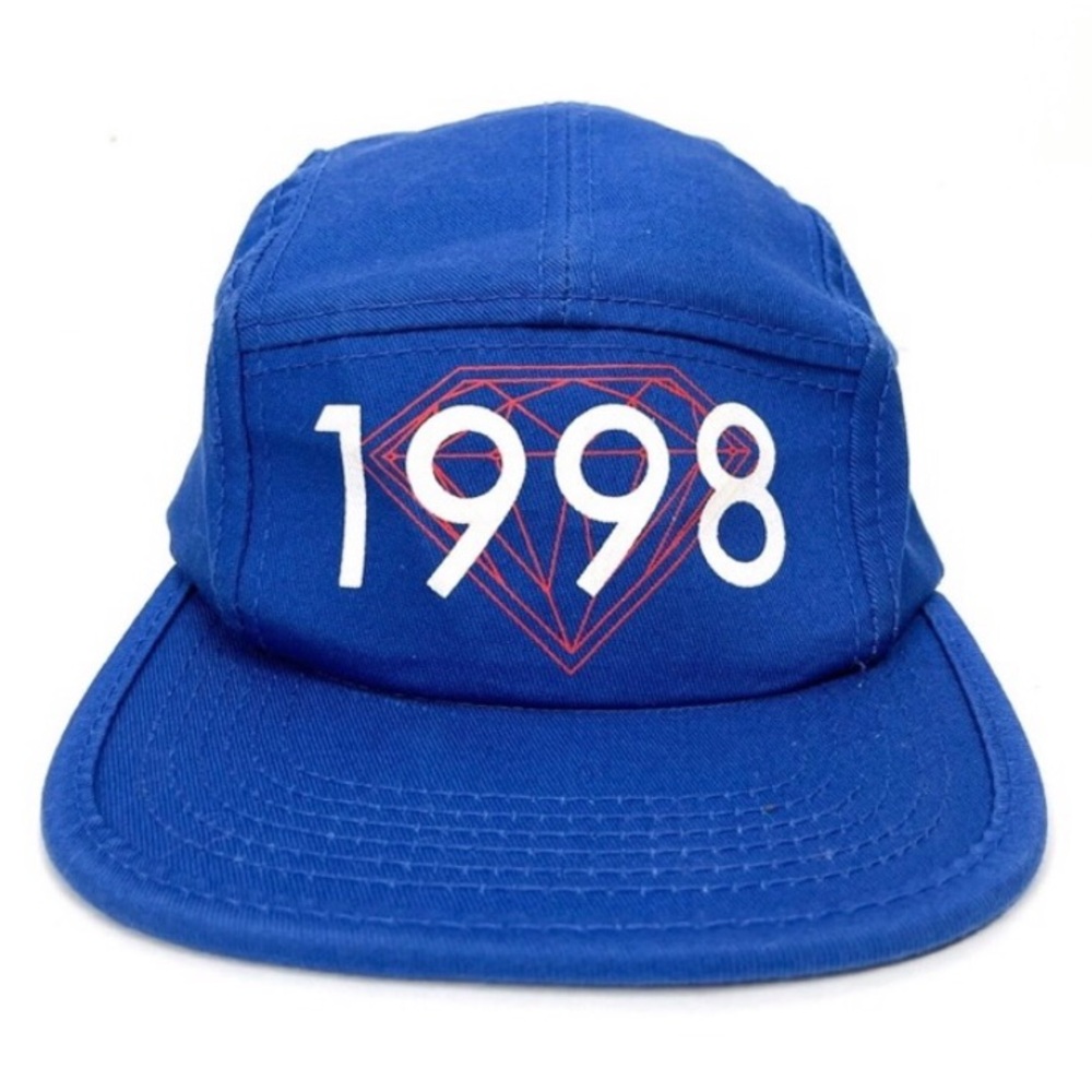 Diamond Supply Co. 1998 Royal Blue / White 5 Panel StrapBack Cap Retro Style Hat